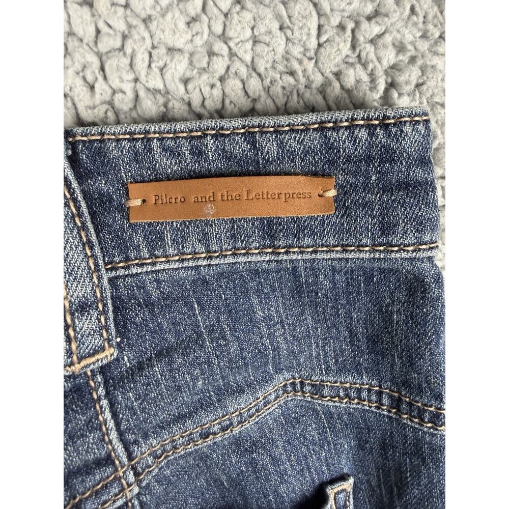 Anthropologie Pilcro Size 28 Ultra High Rise Plaid Trim Boyfriend Jeans Relaxed - Picture 9 of 11